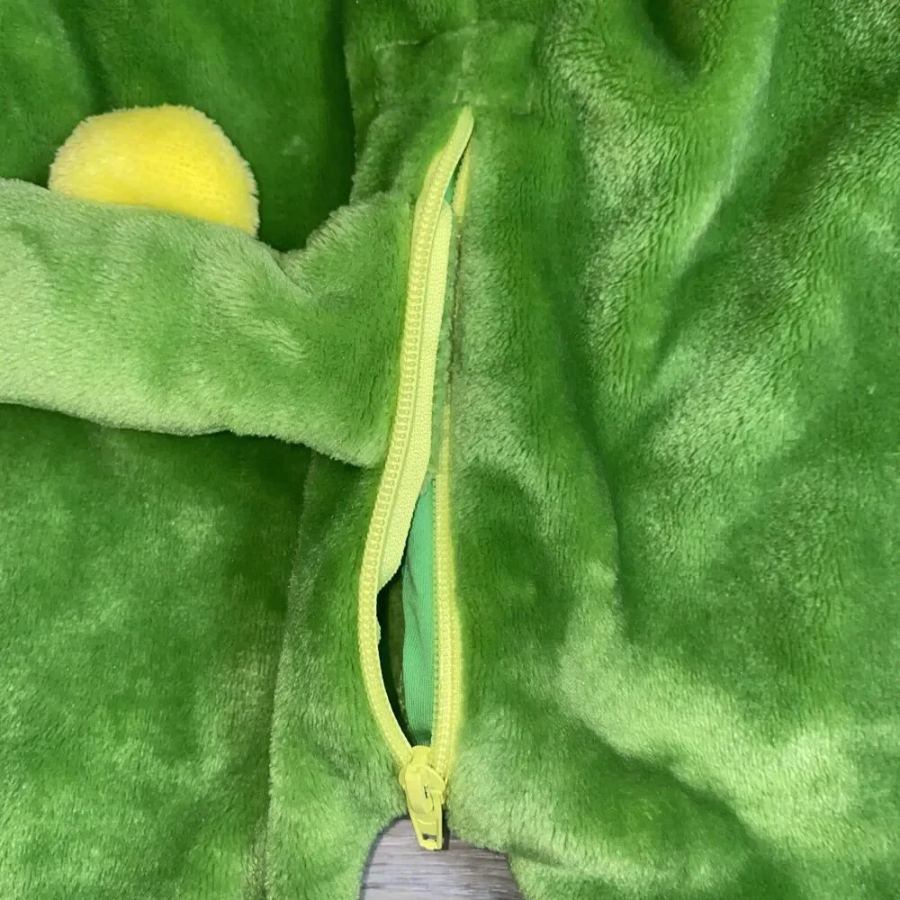 Baby/Toddler Green Dinosaur Costume Hooded Plush Jumpsuit 6-12 Months 73/48
